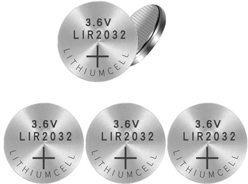 Rdxanc Lot de 5 piles bouton lithium rechargeables LIR2032 3,6 V pour montres, jouets, télécommandes, calculatrices,