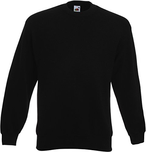 Fruit of the loom Herren Set-In Sweat Sweatshirt, Schwarz (Black 101), Large