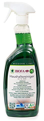 Biofa Haushaltsreiniger Spray 1 L, Universalreiniger, biologisch abbaubar chlorfrei, hautfreundlich, wirksam auf vielen Flächen im Haushalt, mit Silbersulfat