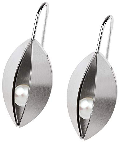 Ernstes Design Ohrringe E564 Perle Edelstahl Ohrhänger Hänger