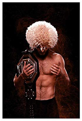 YINGXI Khabib Nurmagomedov Poster Boxwand 1 Leinwand Wandkunst Dekor Druck Bild Gemälde für Wohnzimmer Schlafzimmer Dekoration Rahmen: 30 x 45 cm