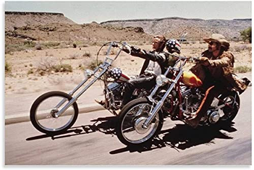 Iooie Leinwand Druck Poster Easy Rider Classic Kultfilm Film und Bild für modernes Familiendekor Wandkunst Kunstwerk Malerei Kunstdrucke Bild 23.6x35.4(60x90cm) Kein Rahmen