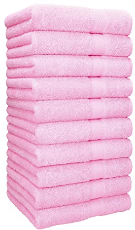 Betz Handtuch 10er Pack Handtücher Set Palermo Größe 50x100 cm 100% Baumwolle - gut trocknend, leichte Qualität - ideal für Sport, Strand, Reisen Farbe Rosé