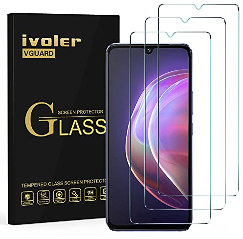 ivoler Pack de 3 Verre Trempé pour Vivo V21 5G, Film de Protection d’écran en Verre Trempé - Anti Rayures - sans Bulles - Ultra Résistant Dureté 9H Glass