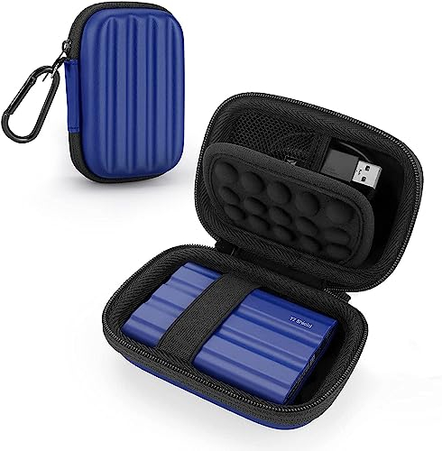 YINKE Étui Housse pour Samsung T7 Shield/ T9 / T7 / T7 Touch Disque SSD Externe Portable 1 to 2To 500Go USB 3.2, Pochette de Protection Rangement de Voyage à Coque Rigide en EVA (Bleu)