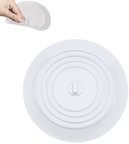 zoerbufan Tapón de Bañera de Silicona, 15 CM Protector de Drenaje de Silicona para Baños, Cocinas y Lavanderías, Universal Tapones de Drenaje, Tapón de Desagüe de Silicona (Blanco)