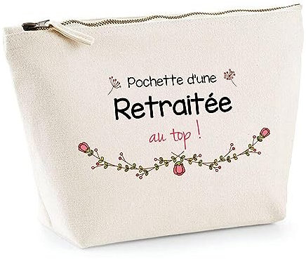 Trousse Retraitée au Top | Idée Cadeau Collègue Travail Retraite Pochette Maquillage Toilette
