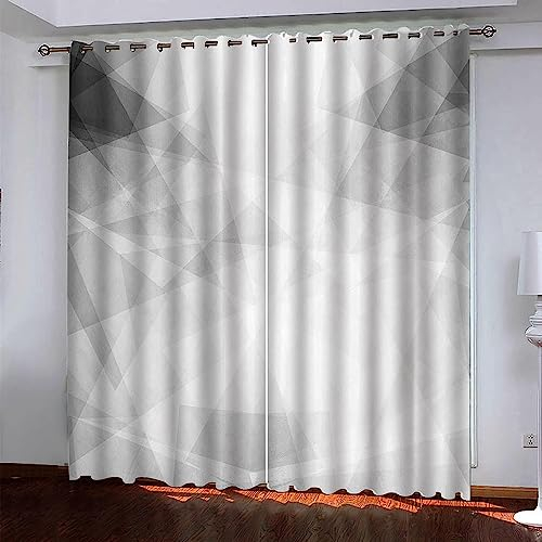 Flächenvorhang Set Schwarz-Weiß-Geometrie Moderne Haushalt Schlafzimmer Balkon Wärmedämmung 3D-Druck Vorhang Panel Home Decor Vorhänge Für Wohnzimmer Bedroom Children's Room -2O2T3M9D8N1