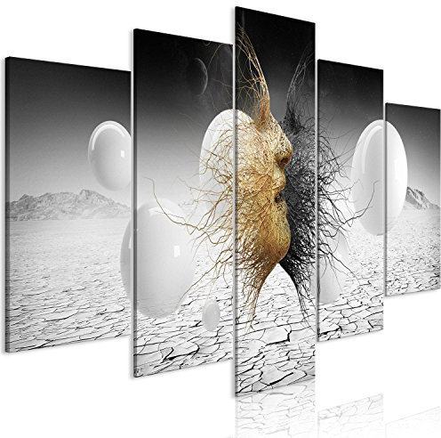 murando - Peinture acrylique Abstrait 200x100 cm - Effet texturé ou coup de pinceau - Décoration avec finition faite à la main - Salon chambre - Finition artisanale - Abstrait a-A-0340-b-n