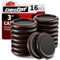 Ezprotekt 3 inch Premium EVA Castor Cups for Wooden Floors & Smooth Surfaces Φ 76 mm - Dark Brown Wood Grain - 16PCS Chair Leg Floor Protectors - Castors for Furniture - Furniture Cups
