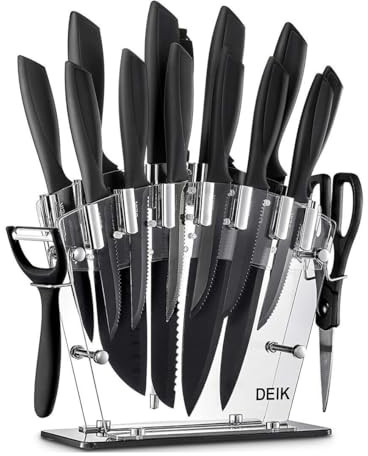 15-tlg. Messer-Set mit Messerblock, Schere & Schäler – Hochwertige Küchenmesser aus Edelstahl, Korrosionsbeständig, Ergonomisch, Robust, Langlebig