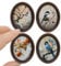 iLAND Accessories 1/12 Scale 4 Dollhouse Picture Frames with 4 Paintings (Flowers and Birds)
