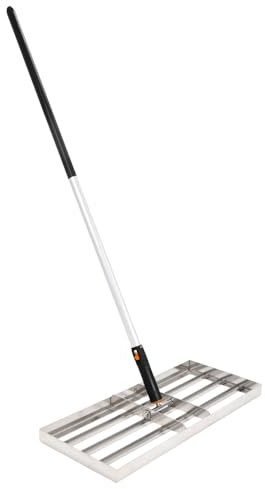 Heavy Duty Lawn Levelling Rake - Stainless Steel Lawn Leveler With 75cm x 25cm Ground Plate, 1.6m Adjustable Long Handle - Grass Leveller Lawn Tool for Grass, Golf Field And Garden. 3.25kg