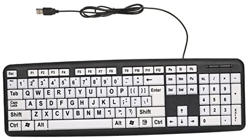 Greensen Large Print Computer Keyboard Wired USB High Contrast Keyboard with Oversized Print Letters for Visually Impaired Individuals