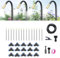 Sistema de riego automático curvo de 360° para jardín, boquilla ajustable, aspersor inteligente, kit de aspersión universal para jardín, sistema de riego de plantas (49.2Ft hose + 15 Nozzles)