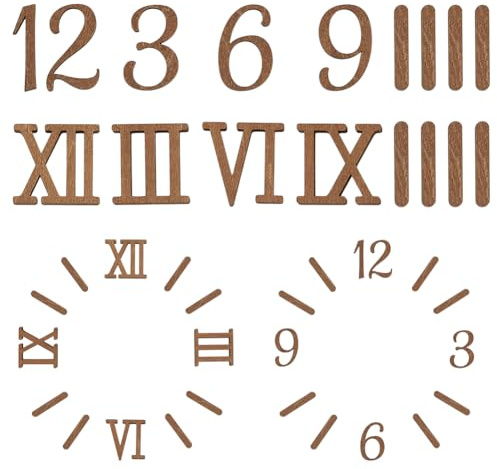 BENECREAT 2 Stile Uhrziffern Kit 2 Satz Uhrenersatznummern Einschließlich Arabischer Und Römischer Zahlen Reparaturzubehör Für DIY Digitaluhr Heimkunstdekor