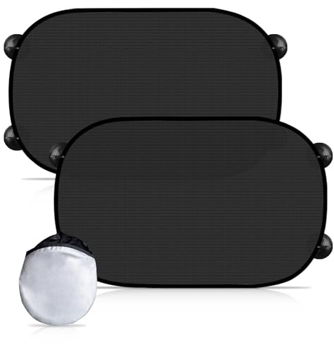 Auto Sonnenschutz Baby, 2 Stück Auto Sonnenschutz mit UV Schutz, Sonnenblende mit Saugnäpfen, Sonnenblende Seitenscheibe Autoscheiben für Baby Kinder, 51 x 30 cm