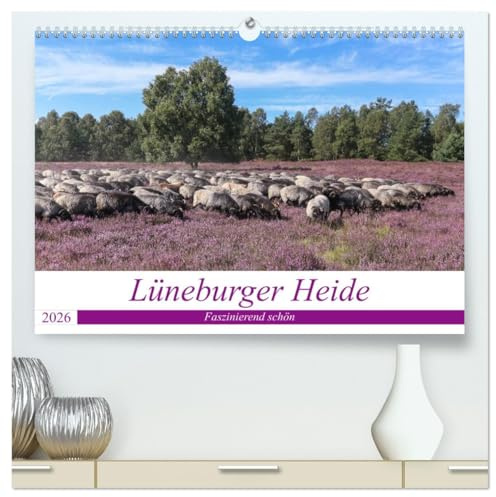 Lüneburger Heide - Faszinierend schön (hochwertiger Premium Wandkalender 2026 DIN A2 quer), Kunstdruck in Hochglanz: Der Naturpark lädt mit seinen ... Radfahren und Verweilen ein (CALVENDO Orte)