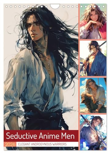 Seductive Anime Men (Wall Calendar 2026 DIN A4 Portrait), CALVENDO 12 Month Wall Calendar: Anime aesthetics meet spiritual masculine strength