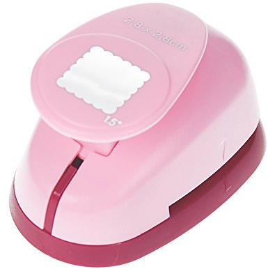 efco Stanzer L, Quadrat gezahnt Motivstanzer, Kern: Metall, pink, 9,5 x 6,5 x 6 cm