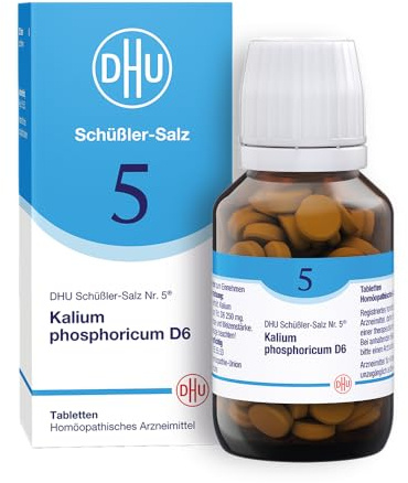 DHU Schüßler-Salz Nr. 5 Kalium phosphoricum D6, 200 St. Tabletten | Das Mineralsalz der Nerven und Psyche – das Original – umweltfreundlich im Arzneiglas
