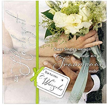 Depesche 4907-044 Emotions Glückwunsch-Karte zur Hochzeit, elegante Hochzeitskarte mit passendem Spruch und Innentext, inkl. Umschlag, 17 x 16,5 cm