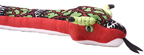 Lashuma Plüschtier Drachenviper, Kuscheltier Snakesss 137 cm, Rot Grüne Stofftier Schlange, Einschlafhilfe für Kinder