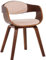 CLP Esszimmerstuhl ergonomisch Kingston,Lehnstuhl mit umlaufender Rückenlehne, Holzgestell belastbar bis 150 kg, Farbe:walnuss/Creme