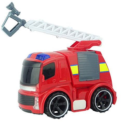 Toyland® 24.40cm Fire Engine With Ladders Vehicle - Light & Sound Friction Power - Die Cast Vehicles - Kids Toys