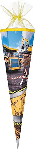Schultüte / Zuckertüte / 85cm / eckig / Baustelle