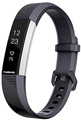 FunBand Kompatibel mit Armband Fitbit Alta/Alta HR,Klassisch Verstellbares Ersatz weiches Silikon Sporty Wrist Strap Band Armbanduhr Uhrenarmband Schlaufe Armbänder für Fitbit Alta HR und Alta