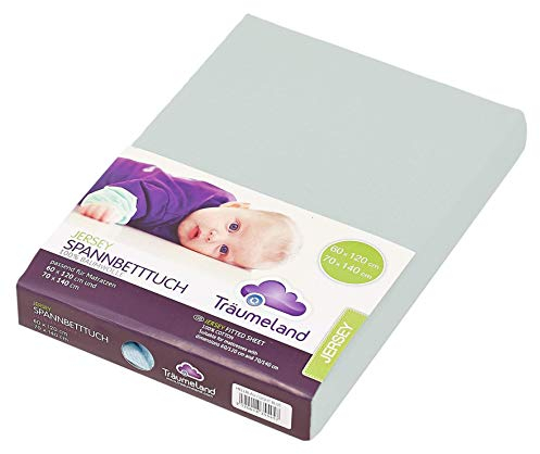 Träumeland TT02153 Spannbetttuch Jersey mint, 60 x 120 + 70 x 140 cm, mehrfarbig