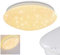 LED Deckenleuchte Norton STAR, runde Deckenlampe mit Glitzer-Effekt aus Metall in Weiß, 12 Watt, 900 Lumen Lichtfarbe 3000 Kelvin, Leuchte m. Sternenhimmeloptik, IP44, auch für das Badezimmer geeignet