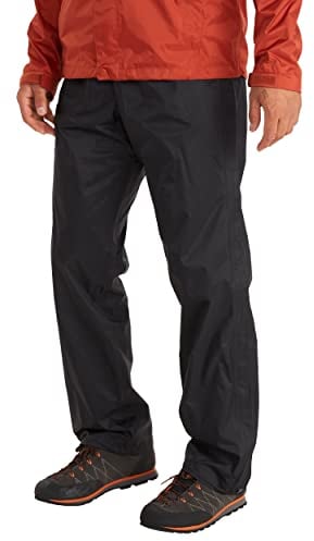 Marmot Herren PreCip Eco Full Zip Pant Short, Wasserdichte Regenhose, winddichte Wanderhose, atmungsaktive Regenkleidung zum Wandern und Trekking, Black, L