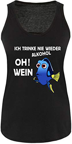 EZYshirt® JGA Junggeselinnerabschied | Ich Trink nie Wieder Alkohol ! Oh ! Wein Tanktop Damen