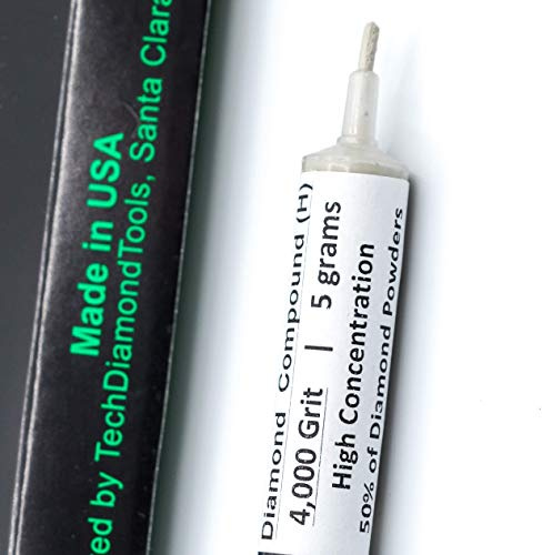 TechDiamondTools Diamond Polishing Compound Polishing Paste 4,000 Grit 2-4 Microns for Marble Glass Metal Rock Jewelry Resin Silver Chrome Gemstone with High Concentration of Diamond Powder USA Made