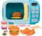 Koolbitz Interactive Microwave, Fast Food, 6 Dough Toy Play Set Pretend Kitchen Toy Realistic Light & Sound Playset Pretend Fake Food Burger Fries Microwave Over Kitchen Device for Children