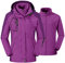 donhobo Damen 3-in-1 Jacke Fleecejacke wasserdichte Winddichte Skijacke Winterjacke Wanderjacke Softshelljacke Regenjacke mit Kapuze Lila L