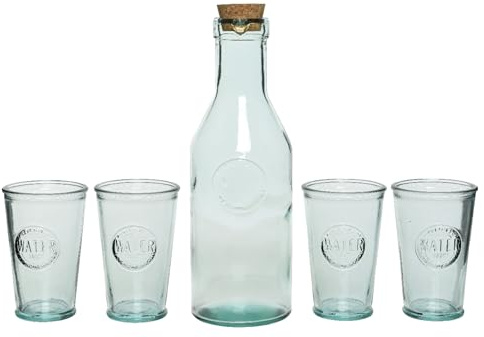 Kaemingk 4 Glasflaschen mit 4 transparenten Gläsern