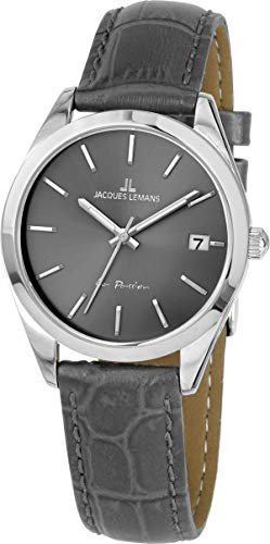 JACQUES LEMANS Damenuhr La Passion Lederband massiv Edelstahl 1-2084A