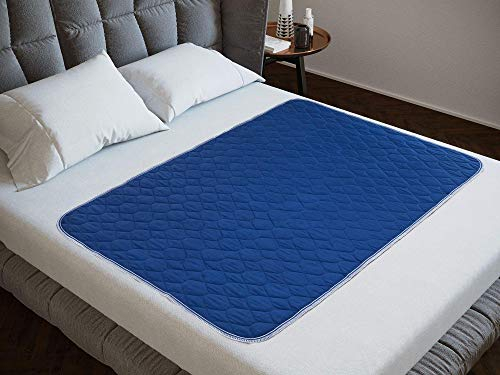 Protector, la sábana antimanchas está certificada por OekoTex y mejor utilizada para incontinencia y humedad de la cama, funda de colchón antideslizante e impermeable que absorbe 2 L azul marino