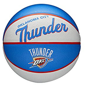 Wilson Mini-Basketball TEAM RETRO, OKLAHOMA CITY THUNDER, Outdoor, Gummi, Größe: MINI