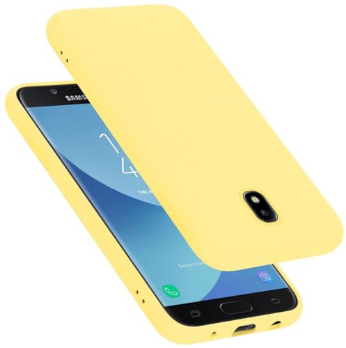 cadorabo silicone case compatible with Samsung Galaxy J5 2017, mobile phone cover for Galaxy J5 2017- impact-resistant, thin, Silky-Soft Touch Full-Body Protective Phone Case - LIQUID YELLOW