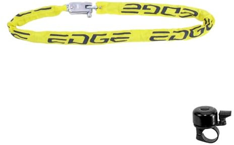 Edge Kettenschloss Yellow Chain Fahrradschloss Schloss Ø 6 mm x 120 cm gelb inkl. Fahrradklingel