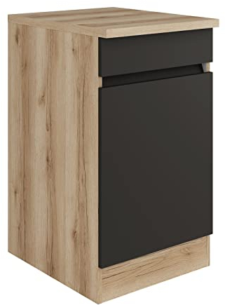 idealShopping GmbH Küchen Spülenunterschrank mit Arbeitsplatte Noah SP506-0+ in anthrazit 50 cm breit