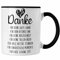 Trendation - Dankeschön Tasse Geschenk Danke Sagen Danke für Die Gute Laune Offenes Ohr Spruch Muttertag Vatertag Mama (Schwarz)