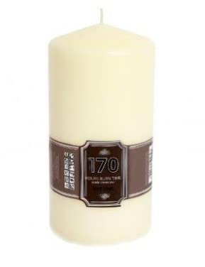 Marco Paul Church Pillar Candle Long Burn Time Ivory Candles 170 Hour Long Burning Time Warm Lighting Long Lasting Decorative Dinner Candles Wedding, Party Accessory Gifts Large Candle 20cm