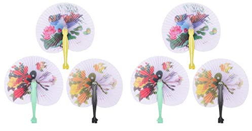 Gadpiparty Decorative Hand Fan Foldable,6pcs Vintage Chinese Folding Hand Fan for Summer Weddings Performances & Home Decor - Assorted Colors 24X20.5Cm
