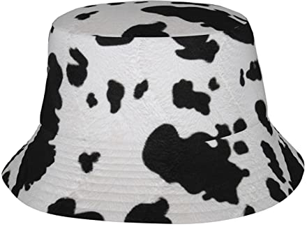 Muster von Zebrahaut-Hut für Männer, Frauen, Teenager, für Reisen, Strand, Sonnenfischen, Golf, Boonie-Hüte, Pattern of Dairy Cow Skin, Einheitsgr��e