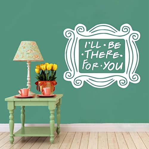 Friends TV Show Vinyl Wall Sticker Decals;Quote Decal Living Room Wall Decor Mural Art Decal-QT649-White,Width of 24cm
